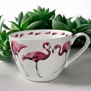 Flamingo Cup Mug 16 ounces Portobello by Design Pretty in Pink Made in England
